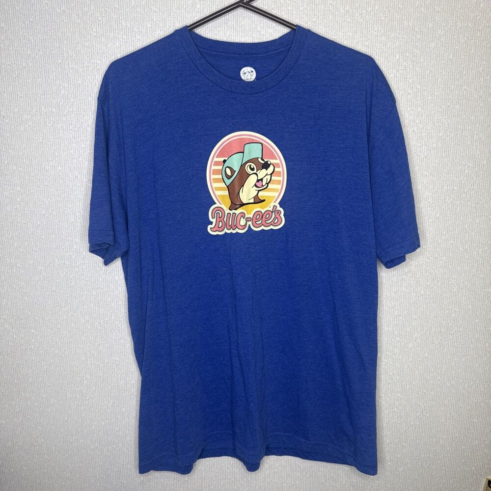 Bucees 2025 Sticker Graphic Blue Short Sleeve T Shirt Mens Size XL Buc-ee's Tee